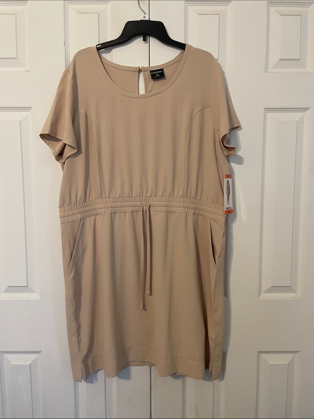 Neutral Beige Short-Sleeve Drawstring Waist Dress by Croft & Barrow